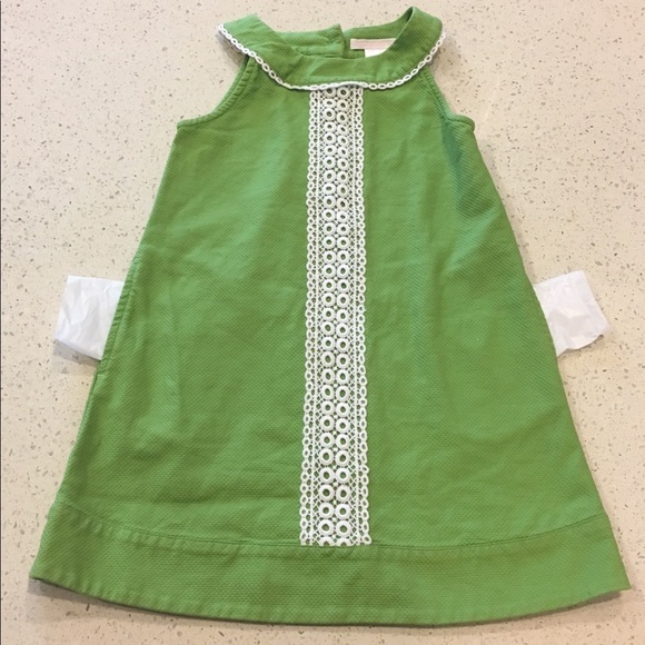 Janie & Jack Bright Green & White Lace Sundress - Picture 3 of 7